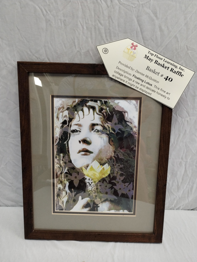 image of a framed collage of a woman looking off into the distance